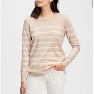 Gap Beige Striped Crewneck Sweater
